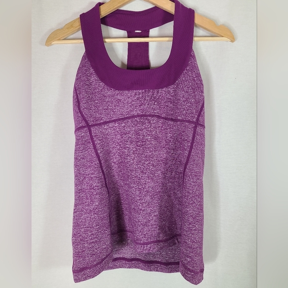 Lululemon Scoop Neck Tank Heathered Plum / Plum size 8 women's - Picture 3 of 5